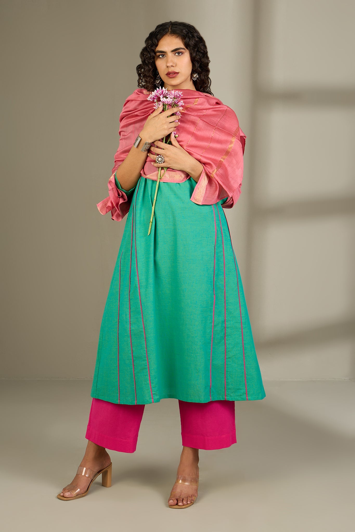 Aqua Grove Kalidar Choga Kurta