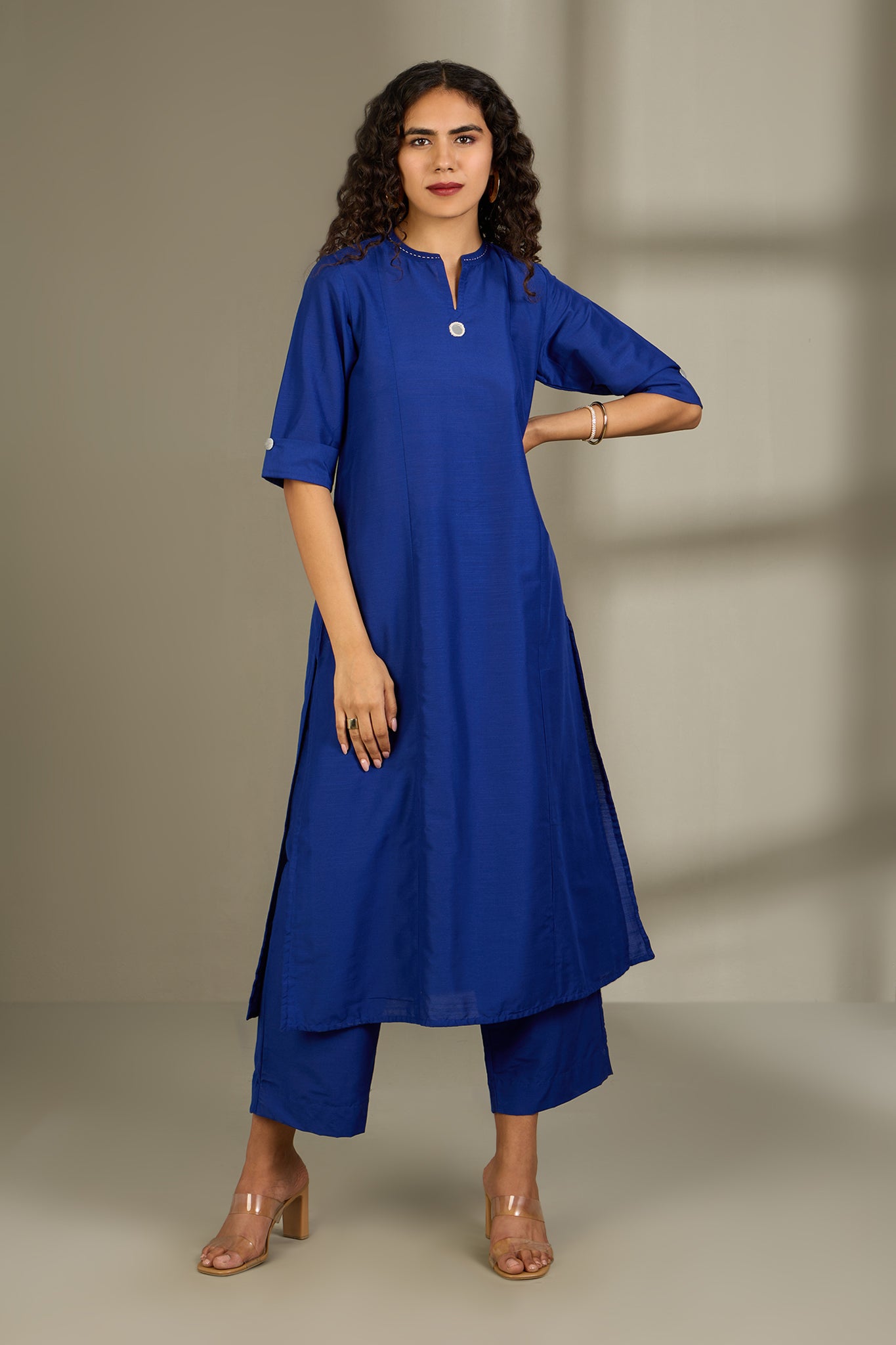 Co-ord Set Sapphire Majesty Long Panel Kurta (Set of 2)