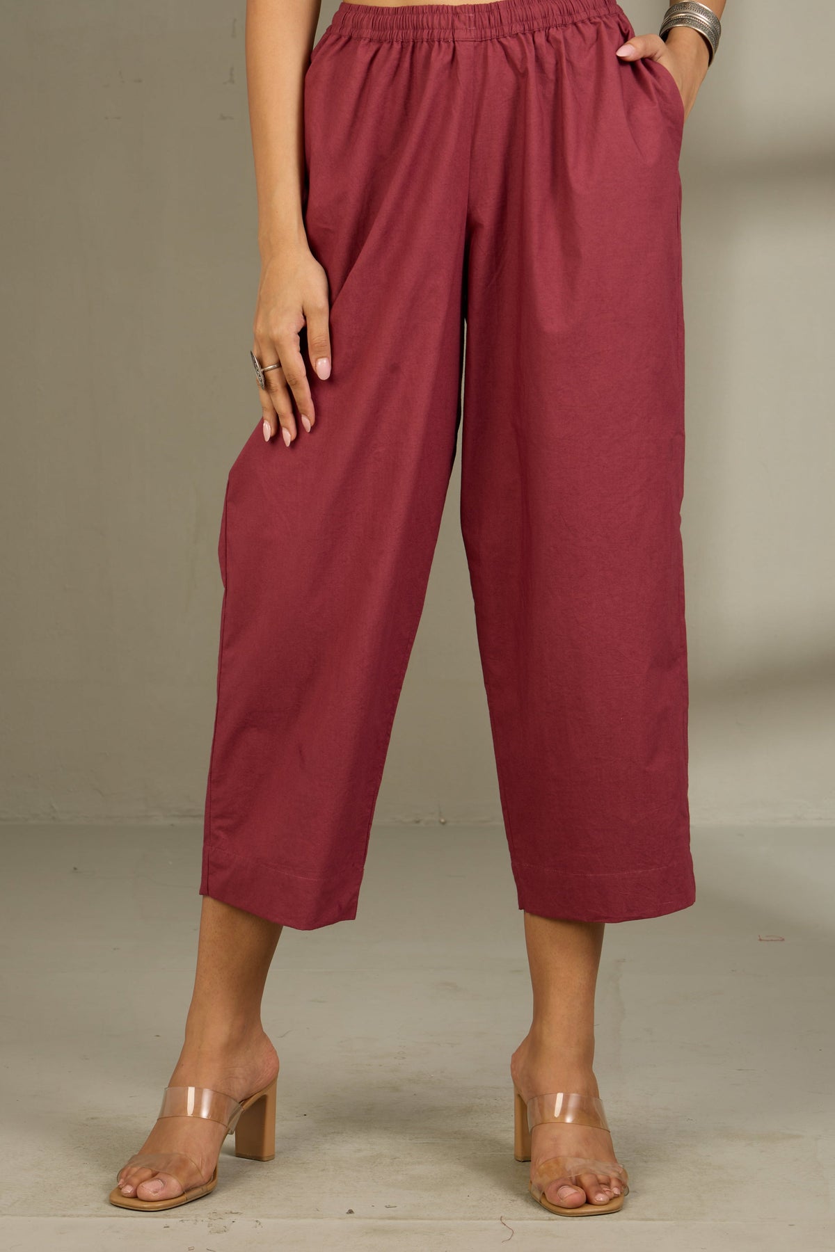 Comfort fit pants - Dusky Rose Pop