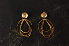 jewelry - berserk - gold plated asymmetric circular danglers
