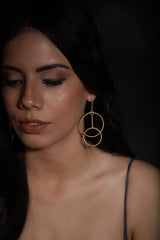 jewelry - berserk - gold plated coincentric circle danglers