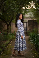 Icy Whisper Flecks Flared Panel Midi Dress
