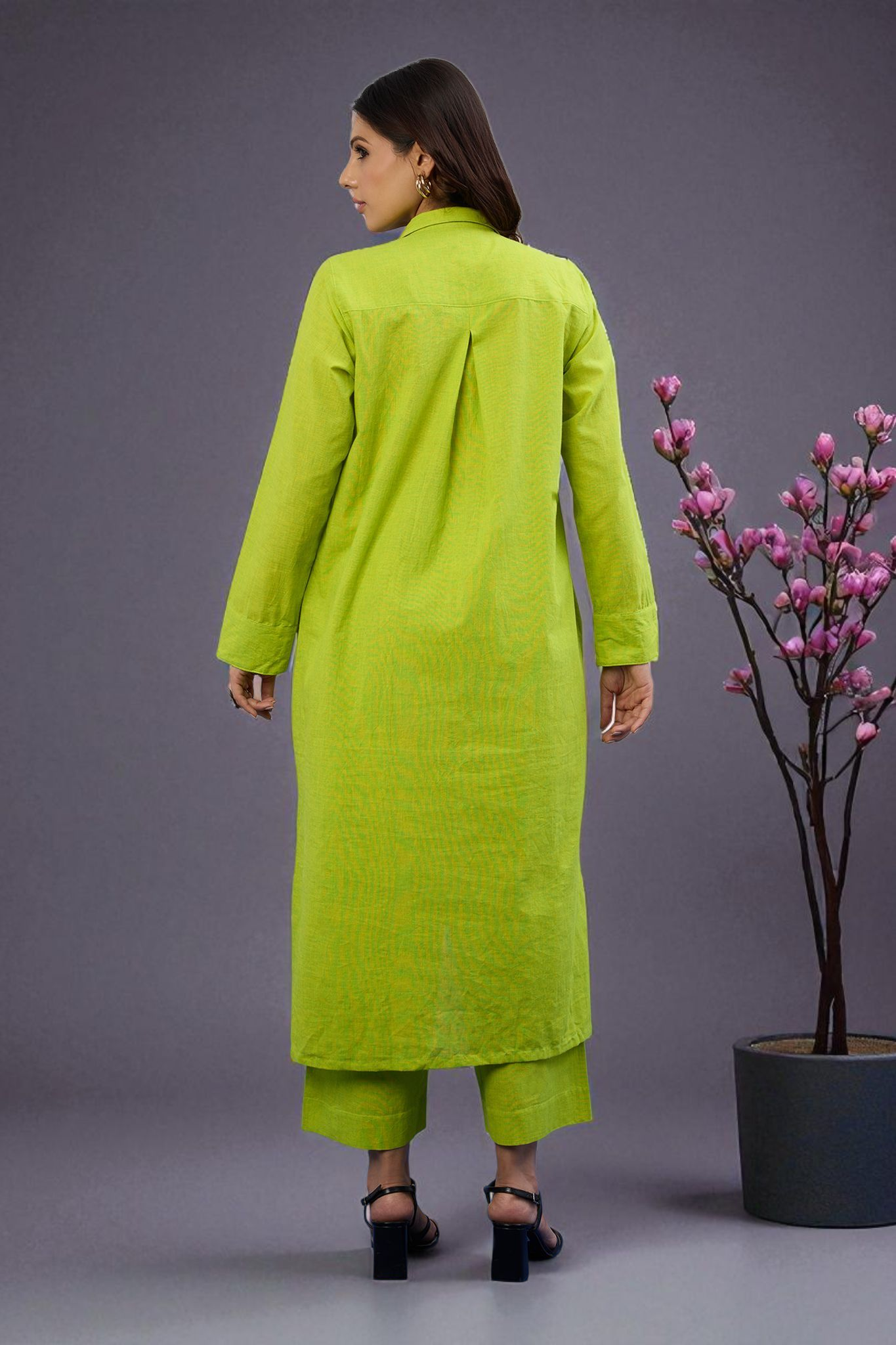 Coord Set  Citrina Hi-Low Hem Kurta  (set of 2)