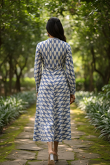 Icy Whisper Flecks Flared Panel Midi Dress